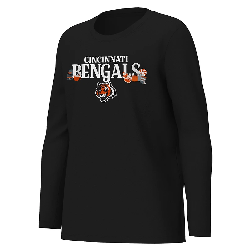 Youth Outerstuff Black Cincinnati Bengals Chestnut Holiday Sleep Set