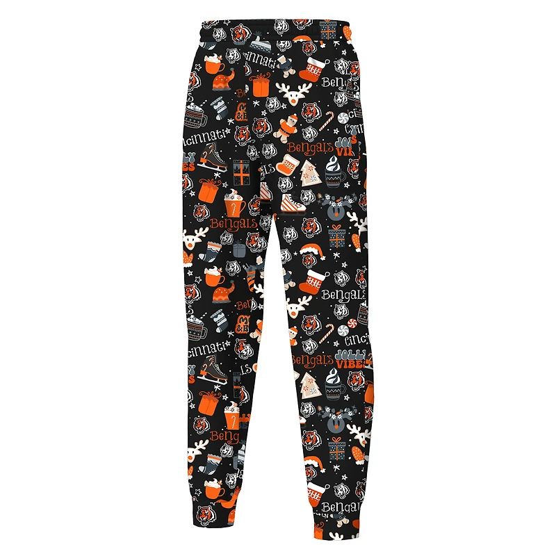 Youth Outerstuff Black Cincinnati Bengals Chestnut Holiday Sleep Set