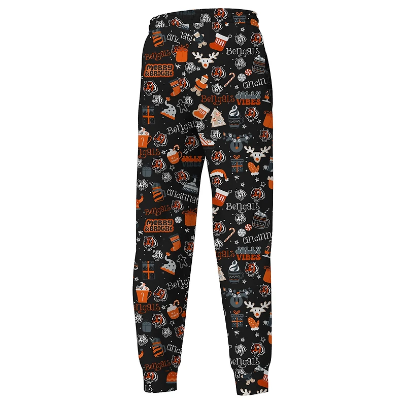 Youth Outerstuff Black Cincinnati Bengals Chestnut Holiday Sleep Set