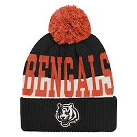 Bonnet en tricot à revers et pompon noir Cincinnati Bengals pour jeunes Outerstuff