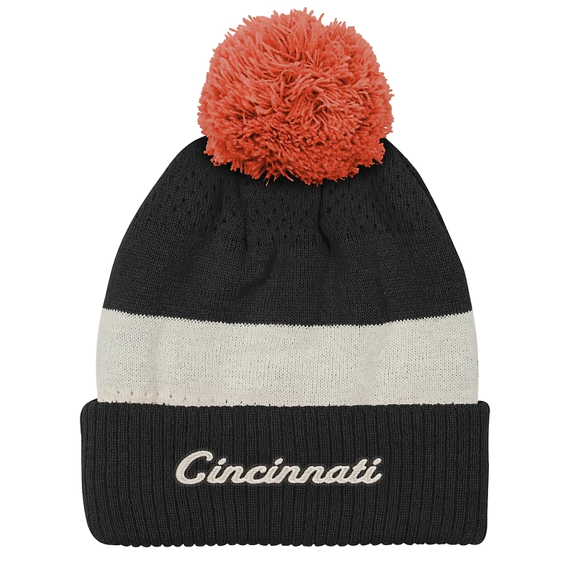 Youth Outerstuff  Black Cincinnati Bengals Modern Fan Cuffed Knit Hat with Pom