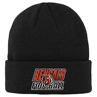 Bonnet en tricot à revers dégradé noir Youth Outerstuff des Bengals de Cincinnati