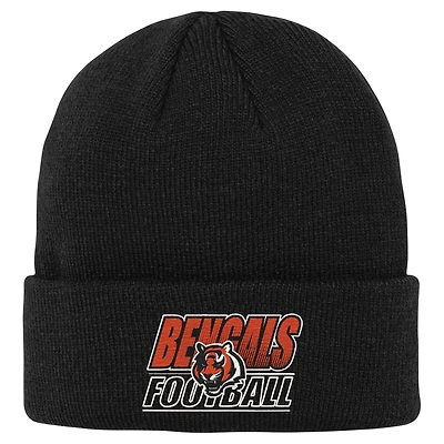 Youth Outerstuff  Black Cincinnati Bengals Team Gradient Cuffed Knit Hat