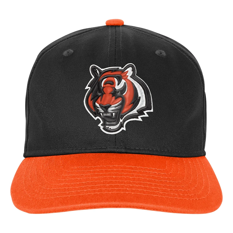 Youth Outerstuff  Black Cincinnati Bengals True Retro Adjustable Hat
