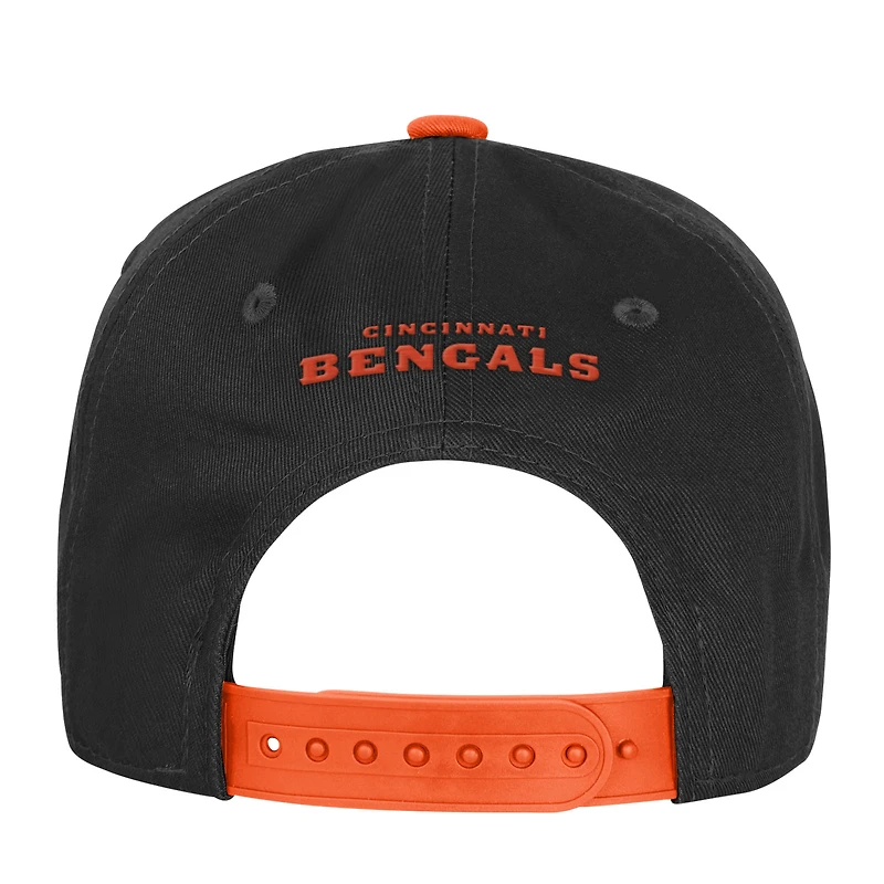 Casquette ajustable rétro noire Youth Outerstuff des Bengals de Cincinnati