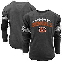 T-shirt de football américain à manches longues Wes & Willy pour jeunes, noir, des Bengals Cincinnati