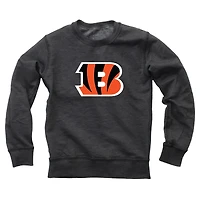 Youth Wes & Willy  Black Cincinnati Bengals Reversible Fleece Pullover Sweatshirt