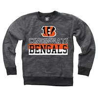 Youth Wes & Willy  Black Cincinnati Bengals Reversible Fleece Pullover Sweatshirt