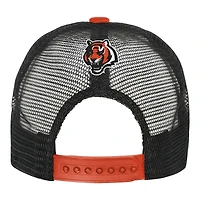 Youth White/Orange Cincinnati Bengals Modern Fan Trucker Adjustable Hat