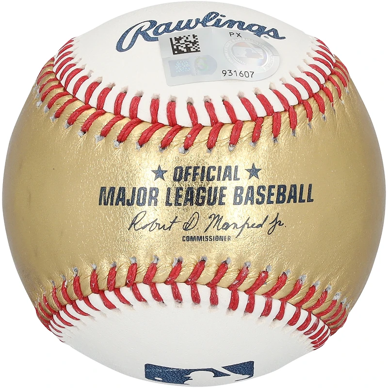 Balle de baseball en cuir or et blanc autographiée par Alfredo Duno des Reds de Cincinnati