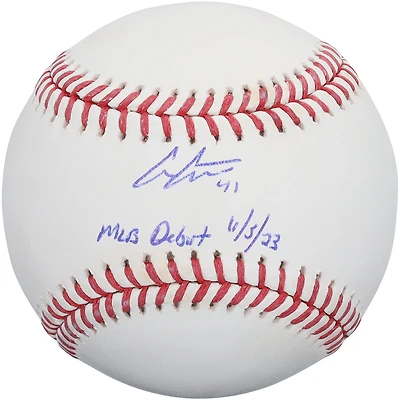 Balle de baseball autographiée par Andrew Abbott des Reds de Cincinnati avec inscription « Débuts en MLB le 5 juin 1923 »