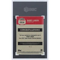 Barry Larkin Cincinnati Reds Autographed 2022 Topps Chrome Platinum Anniversary Red Refractor #CPA-BL #4/5 SGC Authenticated 9/10 Card