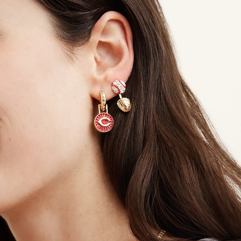BaubleBar  Cincinnati Reds Hoop Earring Set