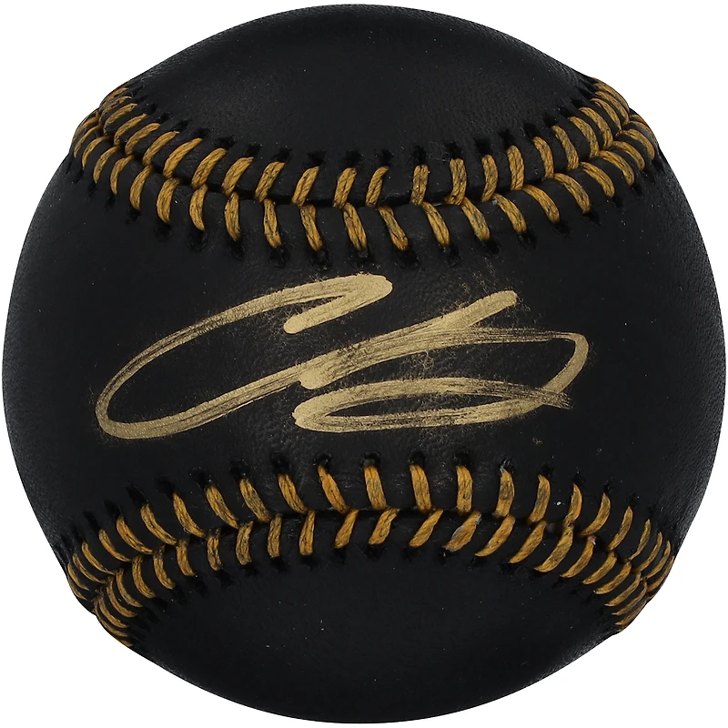 Balle de baseball en cuir noir autographiée par Chase Burns des Reds de Cincinnati