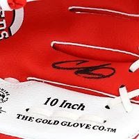 Gant Rawlings de collection de 10 pouces avec logo de l'équipe, autographié par Chase Burns des Reds de Cincinnati