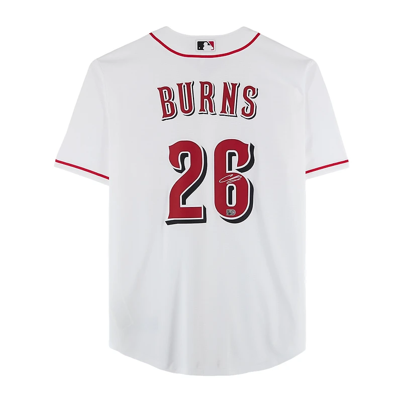 Maillot réplique blanc Nike autographié de Chase Burns, des Reds de Cincinnati