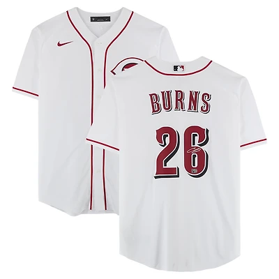 Maillot réplique blanc Nike autographié de Chase Burns, des Reds de Cincinnati