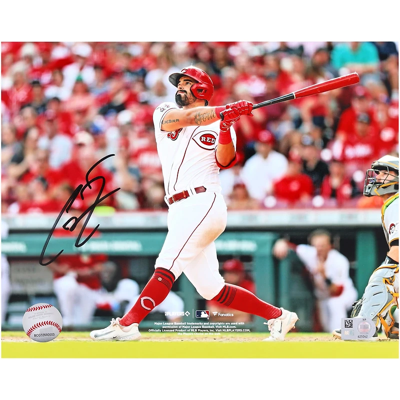 Photographie autographiée de Christian Encarnacion-Strand des Reds de Cincinnati, 8" x 10"