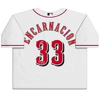 Maillot Nike blanc dédicacé par Christian Encarnacion-Strand des Reds de Cincinnati avec inscription « MLB Debut 7-17-23 »
