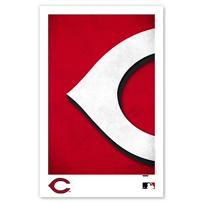 Cincinnati Reds 11" x 17 " Logo minimaliste affiche imprimée