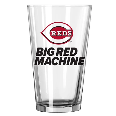 Rouges de Cincinnati 16 oz. Verre à pinte à slogan d'équipe