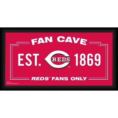 Cincinnati Reds Framed 10" x 20" Fan Cave Collage
