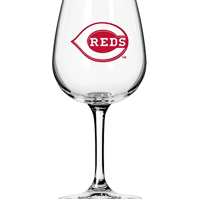Verre à vin à pied avec logo des Reds de Cincinnati, 12 oz