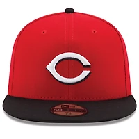Cincinnati Reds New Era Road Authentic Collection On-Field Logo 59FIFTY - Casquette ajustée Rouge/Noir