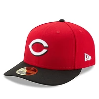 Cincinnati Reds New Era Road Authentic Collection On-Field Logo Low Profile 59FIFTY - Casquette ajustée Rouge/Noir