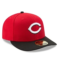 Cincinnati Reds New Era Road Authentic Collection On-Field Logo Low Profile 59FIFTY - Casquette ajustée Rouge/Noir