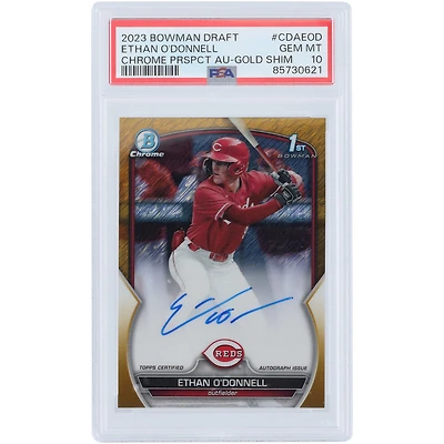Ethan O'Donnell Cincinnati Reds Autographié 2023 Bowman Draft 1st Bowman Gold Shimmer #CDA-EOD #48/50 PSA Authentifié 10 Carte