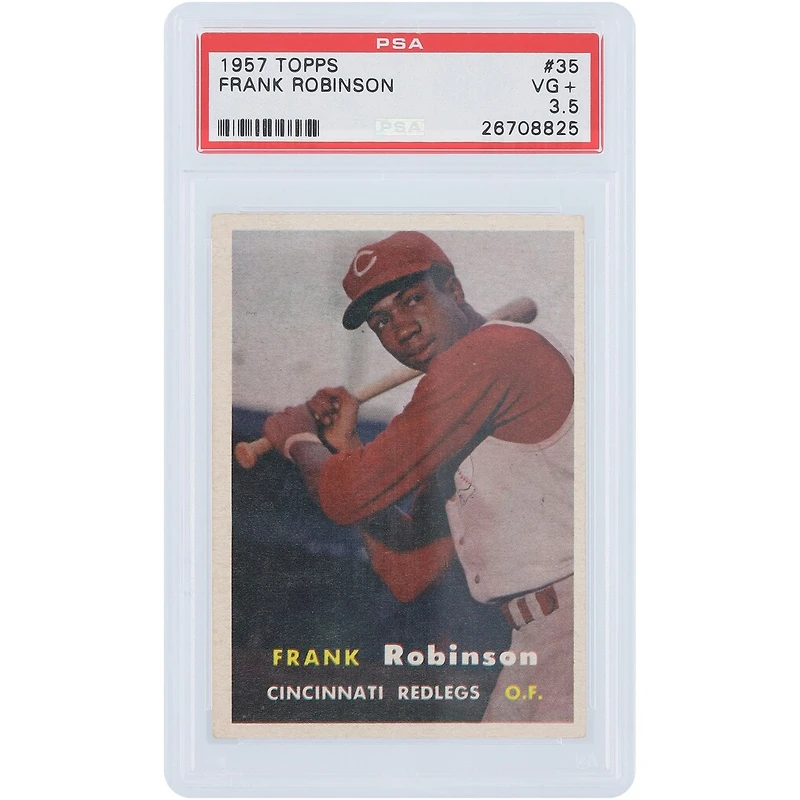 Carte 3,5 PSA authentifiée Topps #35 des Reds de Cincinnati de Frank Robinson 1957