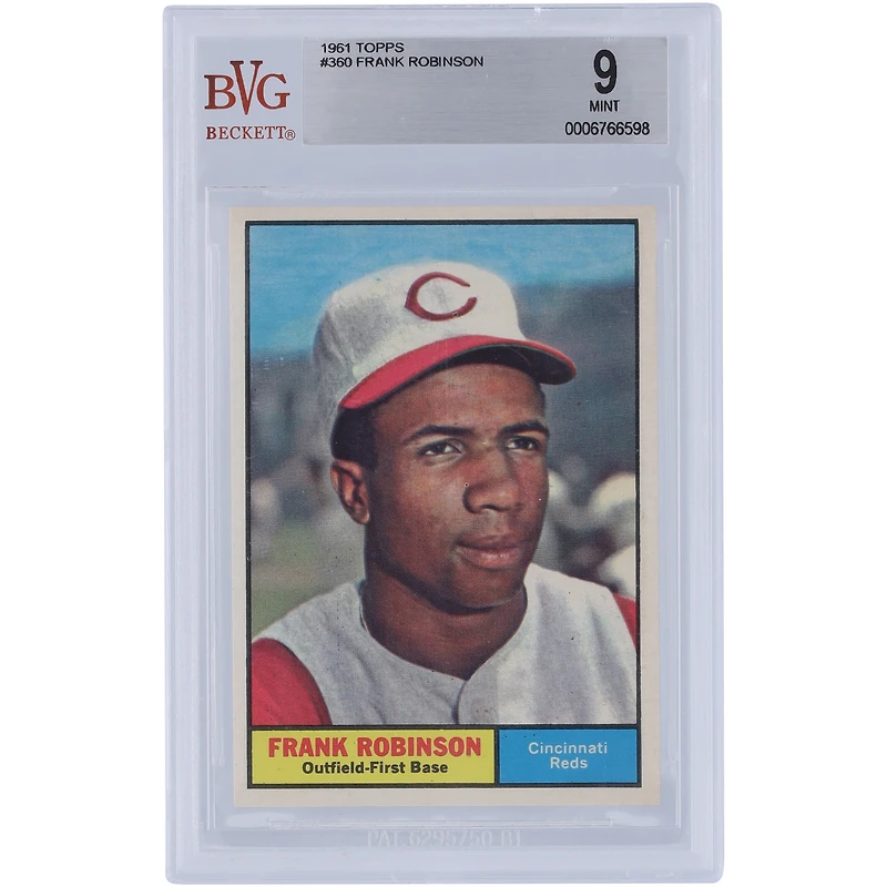 Carte 9 authentifiée Frank Robinson Cincinnati Reds 1961 Topps #360 BVG
