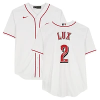 Maillot Nike blanc dédicacé par Gavin Lux des Reds de Cincinnati