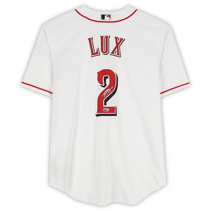 Maillot Nike blanc dédicacé par Gavin Lux des Reds de Cincinnati