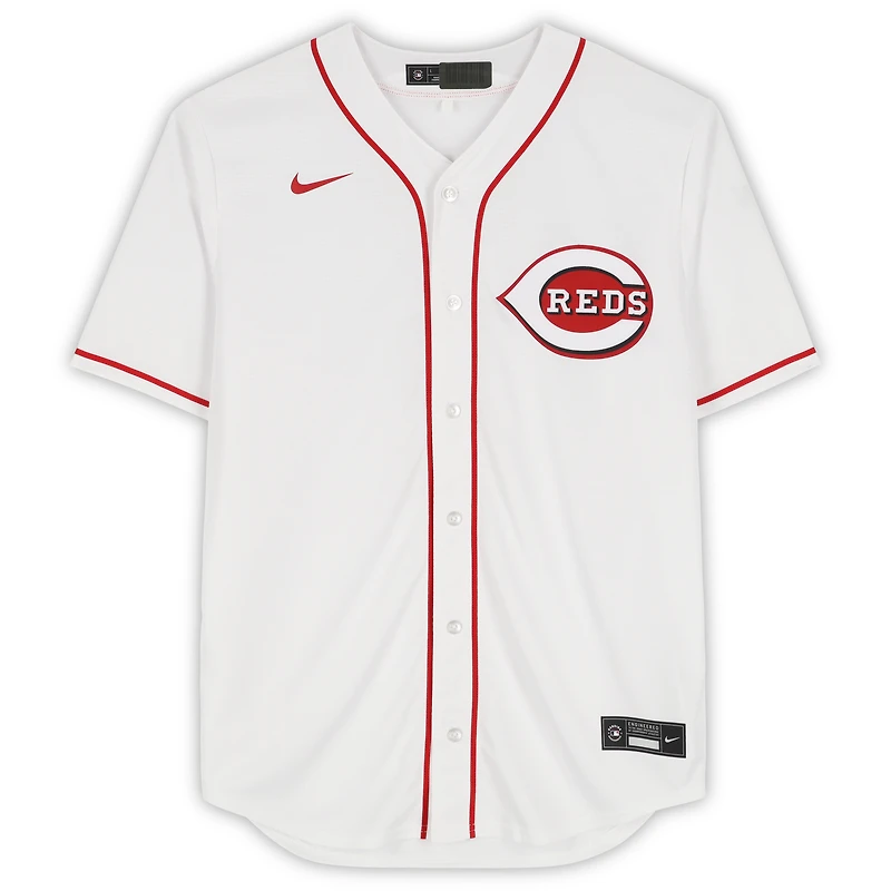 Maillot Nike blanc dédicacé par Gavin Lux des Reds de Cincinnati