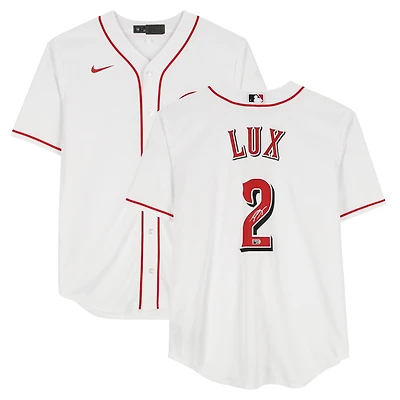 Maillot Nike blanc dédicacé par Gavin Lux des Reds de Cincinnati