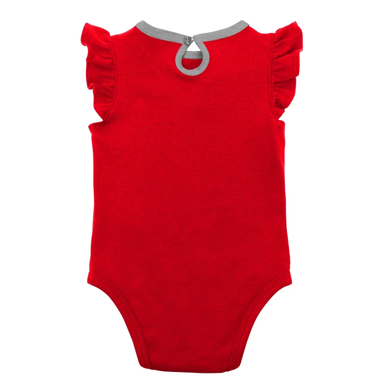 Girls Newborn & Infant Red/Heather Gray Cincinnati Reds Little Fan Two-Pack Bodysuit Set