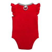 Girls Newborn & Infant Red/Heather Gray Cincinnati Reds Little Fan Two-Pack Bodysuit Set