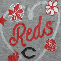 Lot de 3 bodys Batter Up pour nouveau-nés et nourrissons rouge/blanc/gris chiné Cincinnati Reds