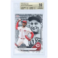 Carte Hunter Greene Cincinnati Reds 2025 Topps Now Lou Gehrig Day #LGD-HG Authentifiée BGS 10 - Sous-notes 9,5, 10, 10, 10
