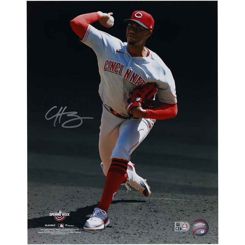 Photographie autographiée de 11'' x 14'' de Hunter Greene, Reds de Cincinnati