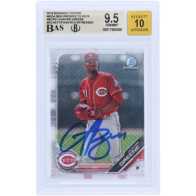 V106832 REDS Hunter Greene Cincinnati Reds Autographié 2019 Bowman Chrome Mega Box Prospects Refractor #BCP51 Beckett Fanatics Witnessed Authenticated 9.5/10 Card Hunter Greene AUT BWM TRADING CARDS 45646 AUTTRC CA01B00075 #4