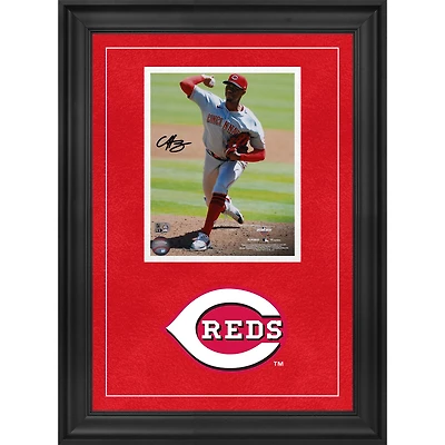 Photographie encadrée de luxe autographiée de Hunter Greene des Reds de Cincinnati 8" x 10"