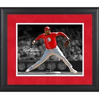 Photographie encadrée de 11" x 14 " de Hunter Greene Cincinnati Reds, signature fac-similé