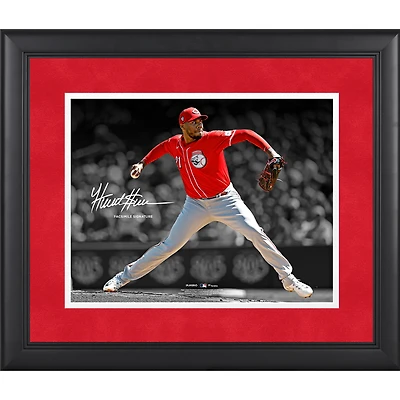 Photographie encadrée de 11" x 14 " de Hunter Greene Cincinnati Reds, signature fac-similé