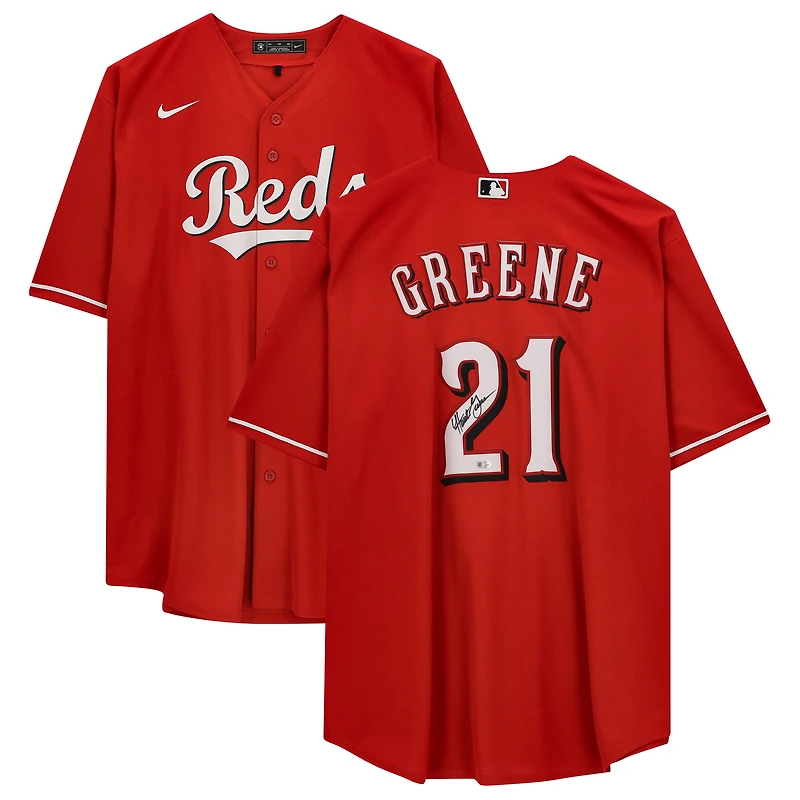 Maillot réplique Nike autographié de Hunter Greene, joueur des Reds de Cincinnati