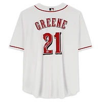 Maillot réplique Nike autographié de Hunter Greene, blanc, des Reds de Cincinnati