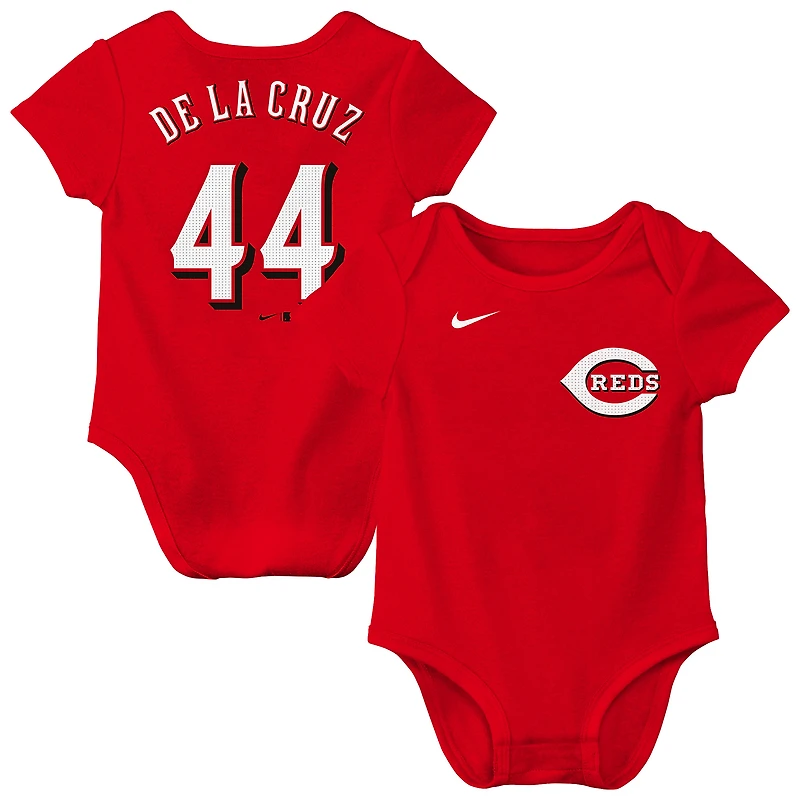 Body Nike Elly de La Cruz rouge pour bébé avec nom et numéro des Reds Cincinnati