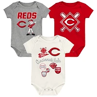 Ensemble de body 3 pièces pour bébé Outerstuff Cincinnati Reds Home Plate